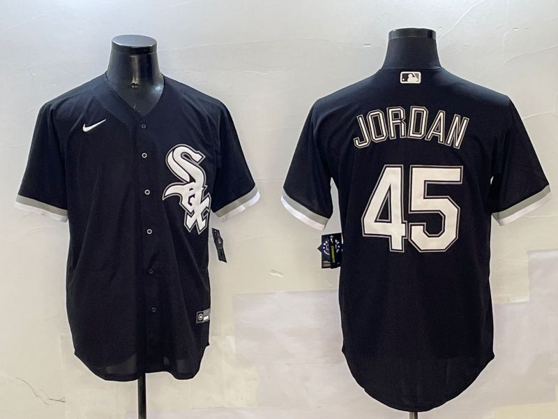 Men Chicago White Sox #45 Jordan Black Game 2025 Nike MLB Jersey style 6